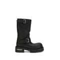 Balenciaga | Black Calf Leather Bos Taurus Lace-Up Boots