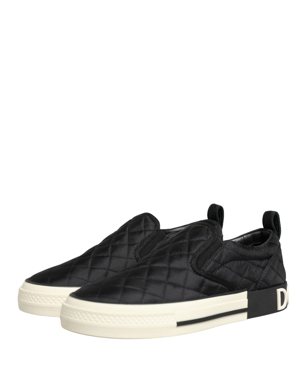Dolce & Gabbana | Black Quilted Slip On Low Top Sneakers Shoes