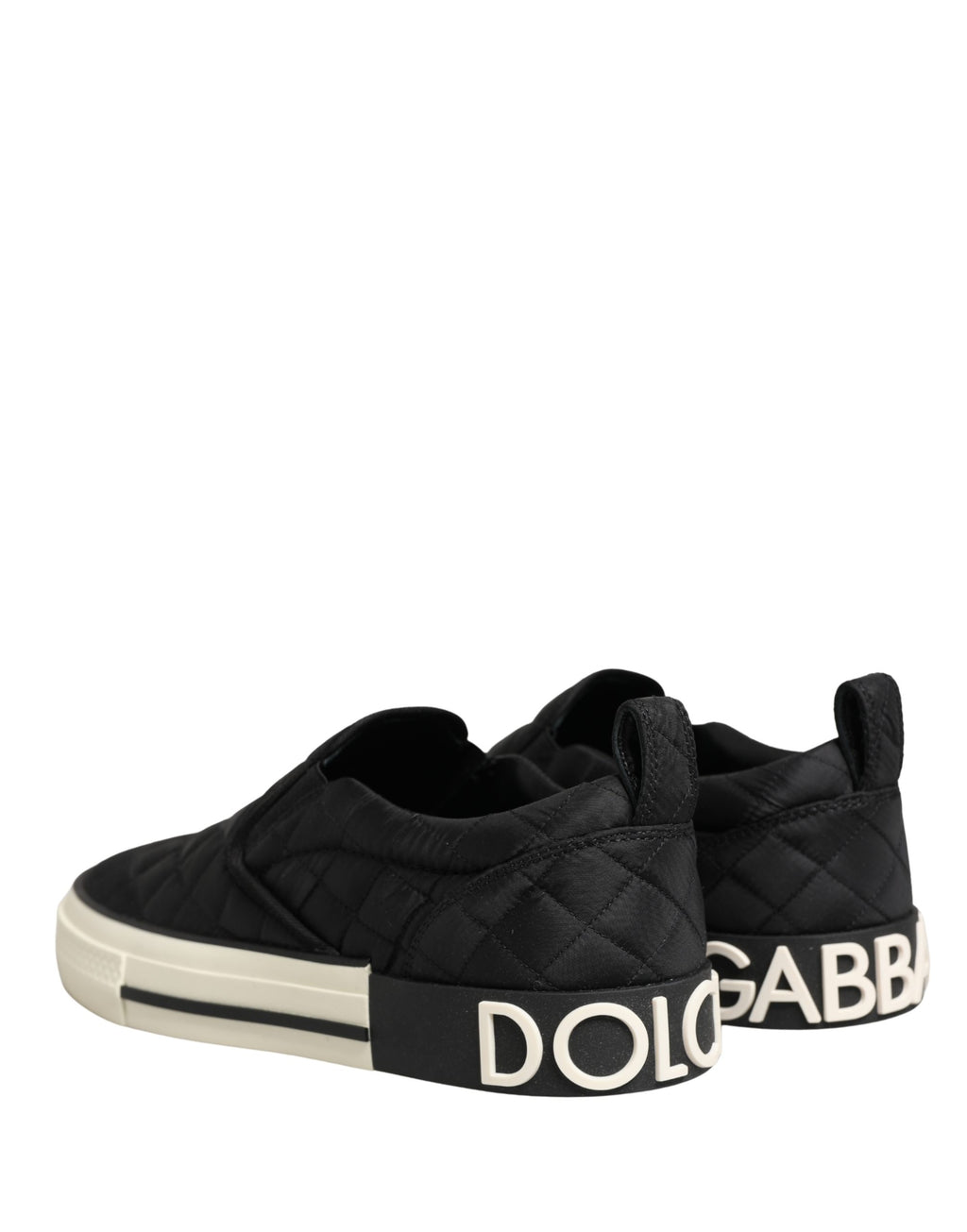 Dolce & Gabbana | Black Quilted Slip On Low Top Sneakers Shoes
