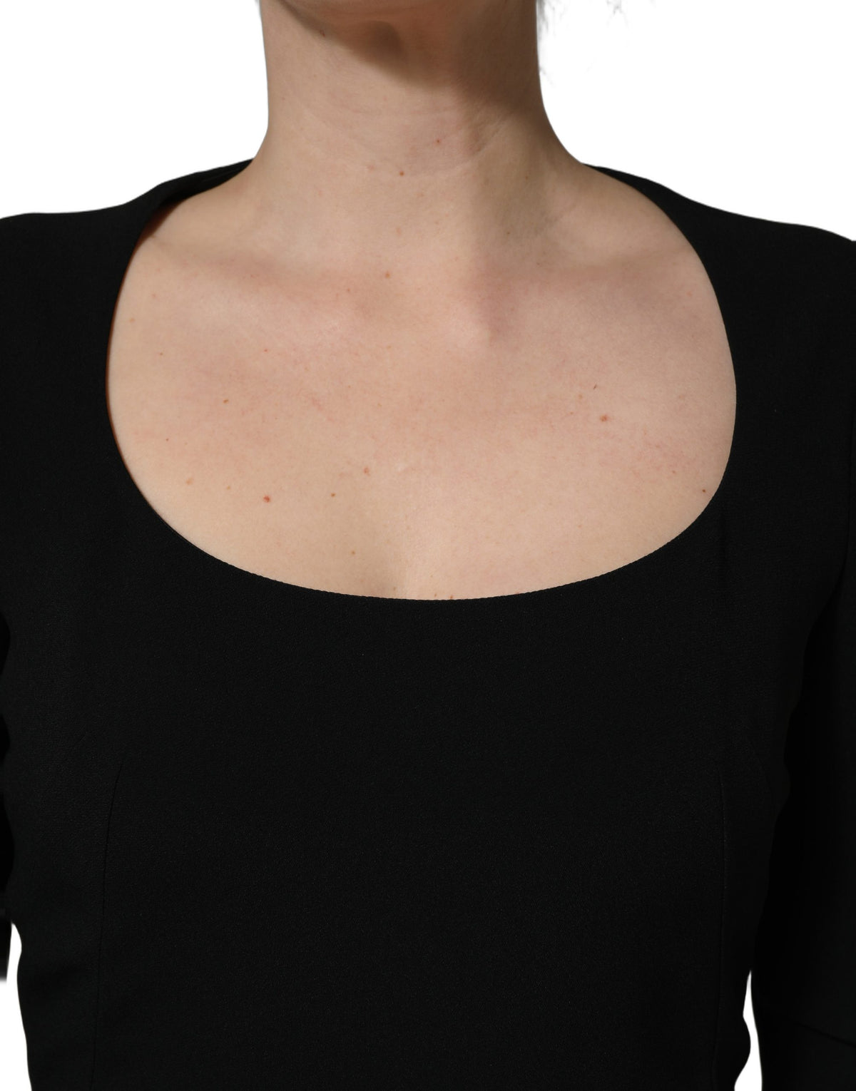 Roberto Cavalli | Black Long Sleeves Scoop Neck Mini Dress