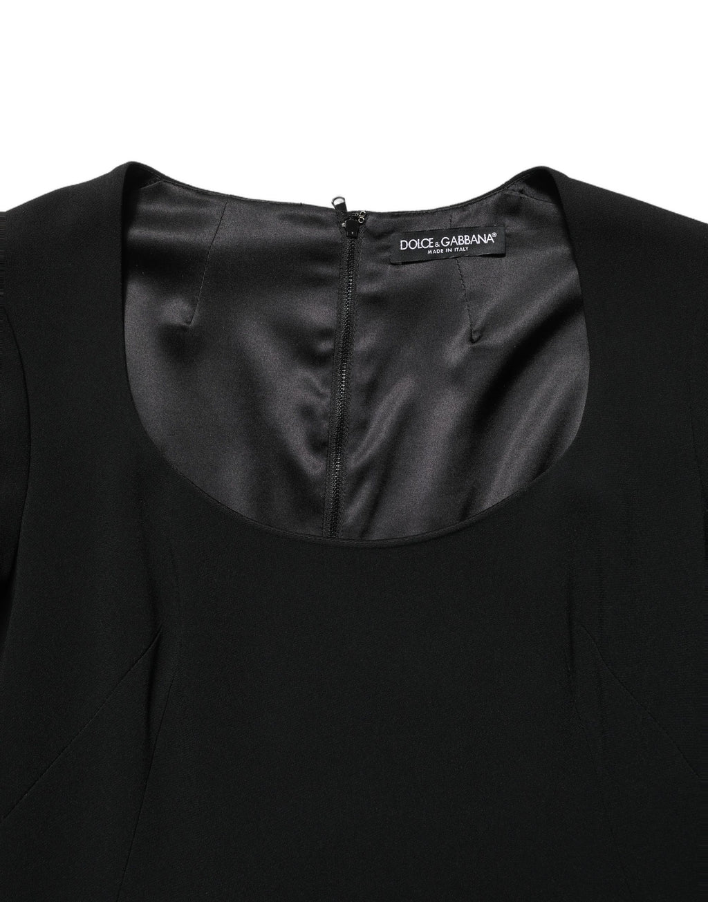 Roberto Cavalli | Black Long Sleeves Scoop Neck Mini Dress