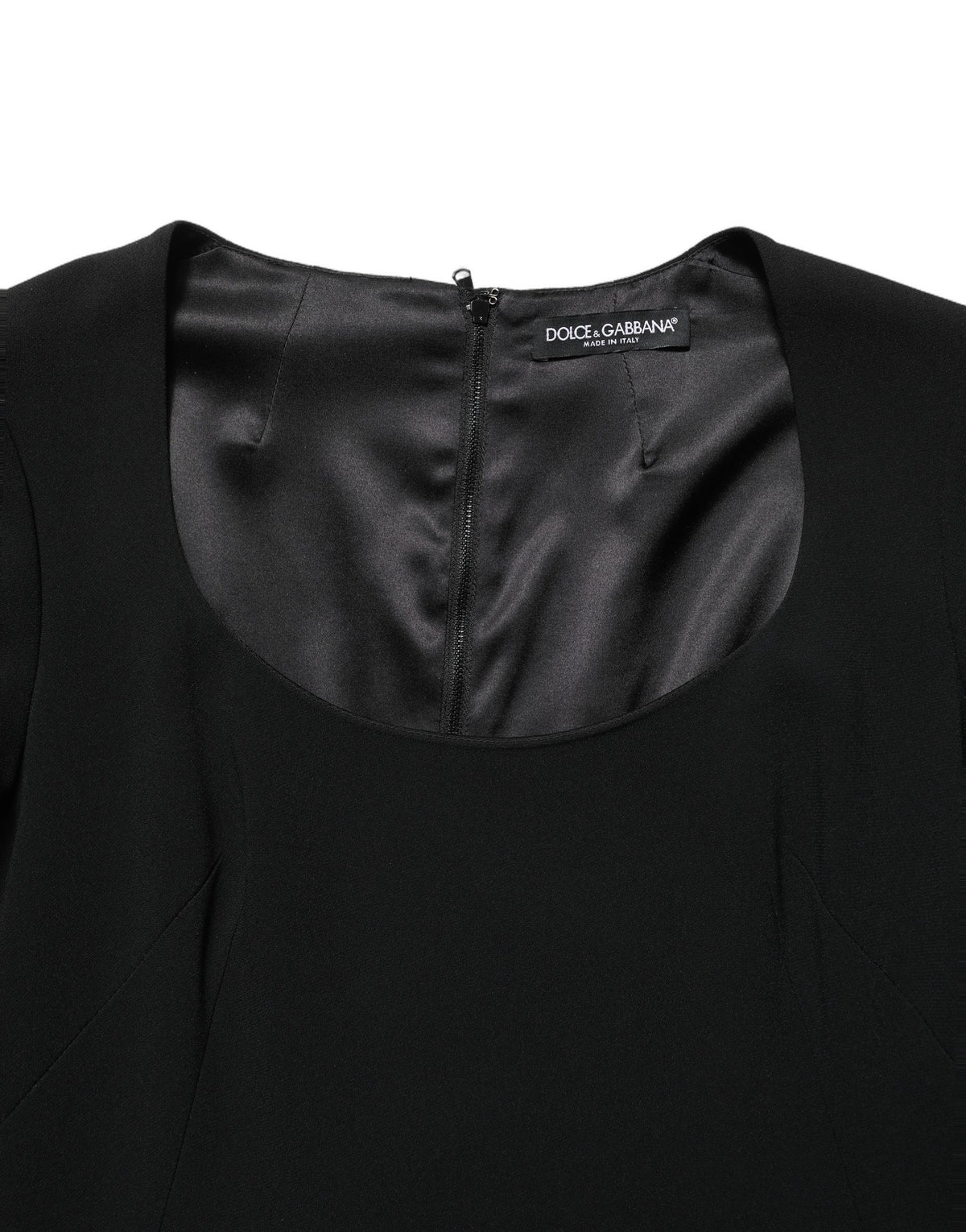 Roberto Cavalli | Black Long Sleeves Scoop Neck Mini Dress