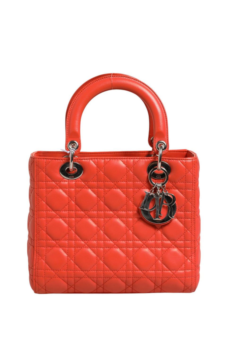 Christian Dior | Orange Cannage Lambskin Leather Lady Dior Bag