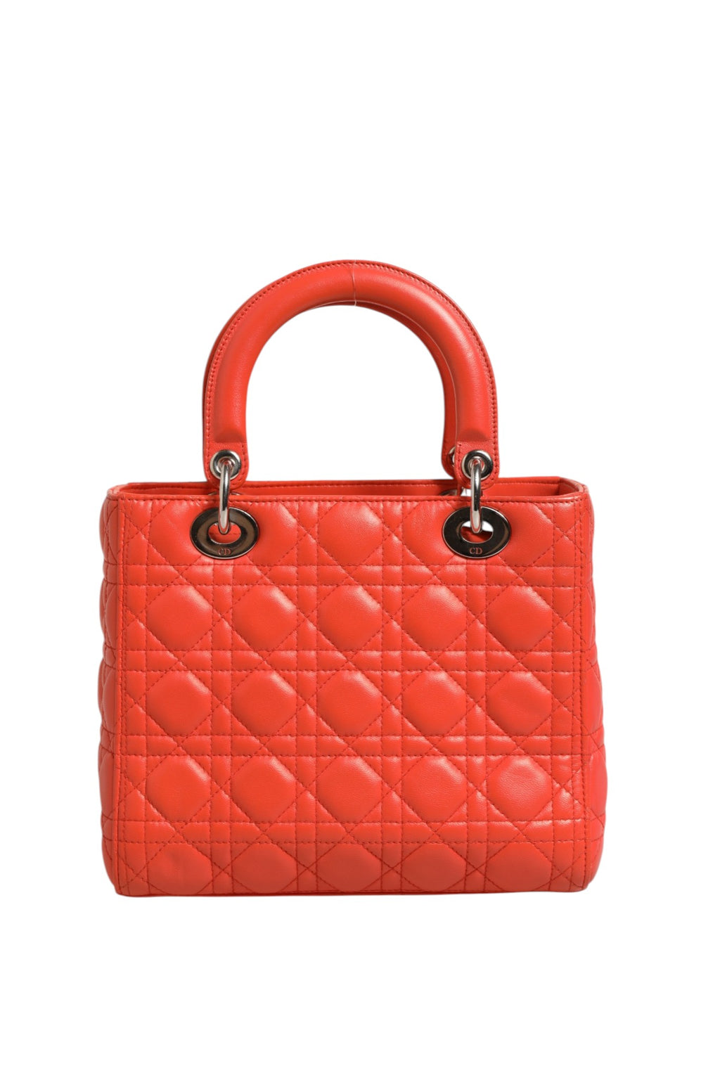 Christian Dior | Orange Cannage Lambskin Leather Lady Dior Bag