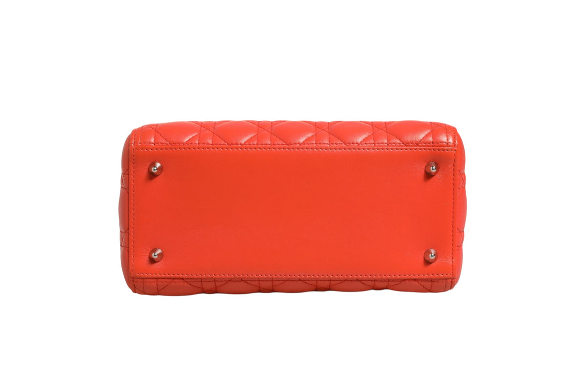 Christian Dior | Orange Cannage Lambskin Leather Lady Dior Bag
