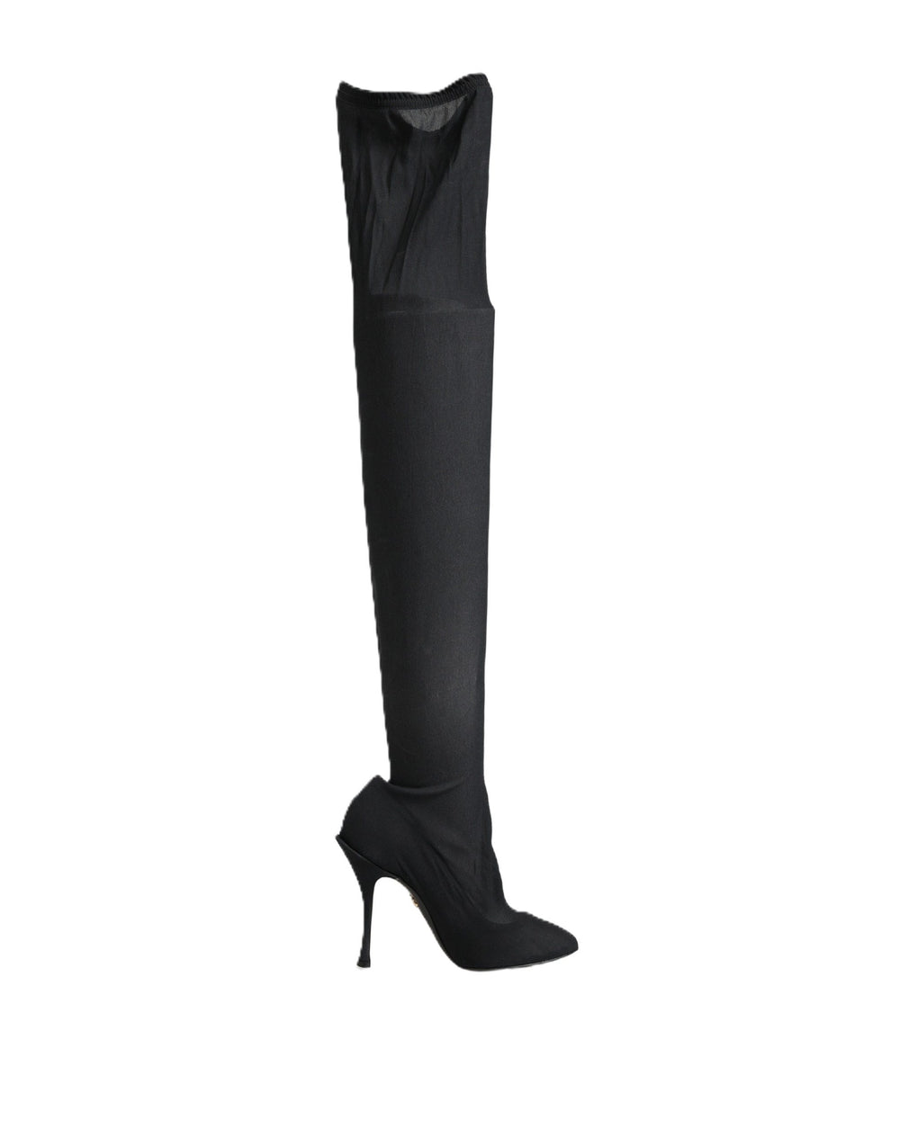 Dolce & Gabbana | Black Stretch Socks Knee High Boots Shoes