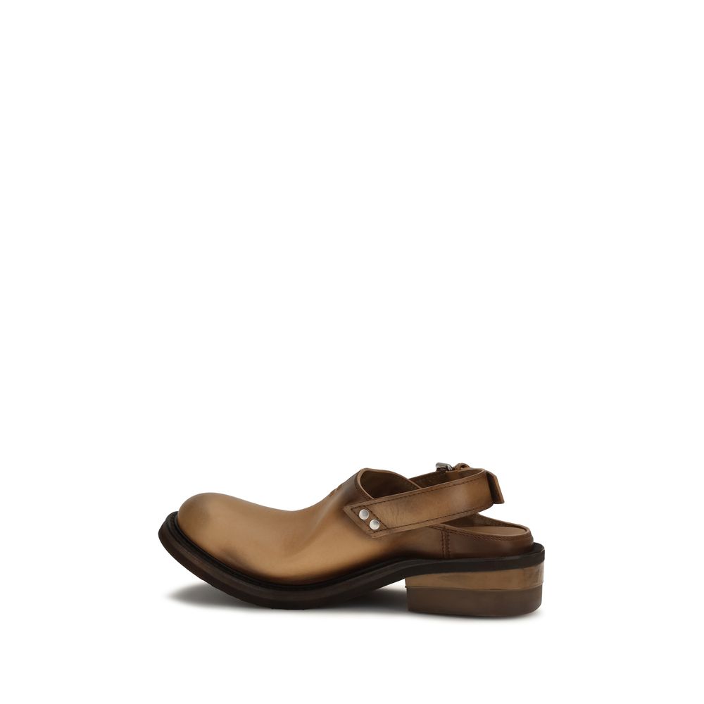 Miu Miu | Brown Calf Leather Bos Taurus Mules