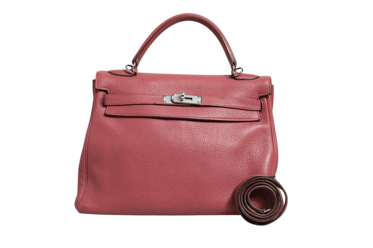 Hermès | Kelly 32 Rouge H Togo Retourne Palladium