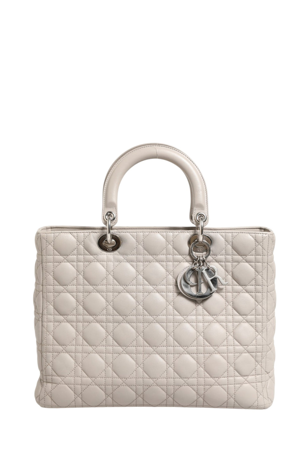 Christian Dior | Lady Dior Large Grey Cannage Lambskin Bag