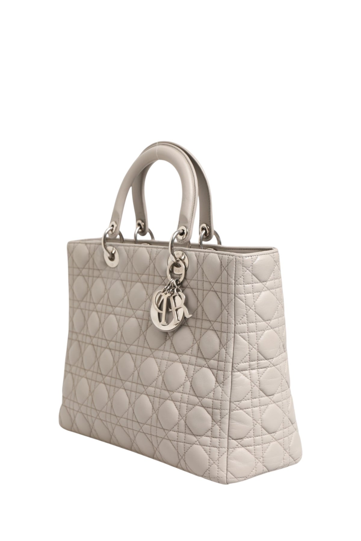 Christian Dior | Lady Dior Large Grey Cannage Lambskin Bag