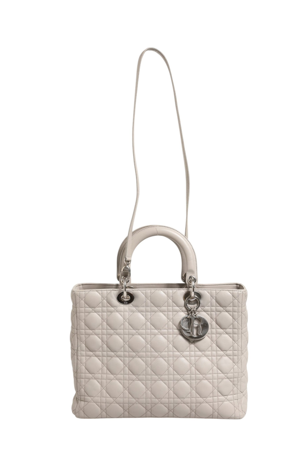 Christian Dior | Lady Dior Large Grey Cannage Lambskin Bag