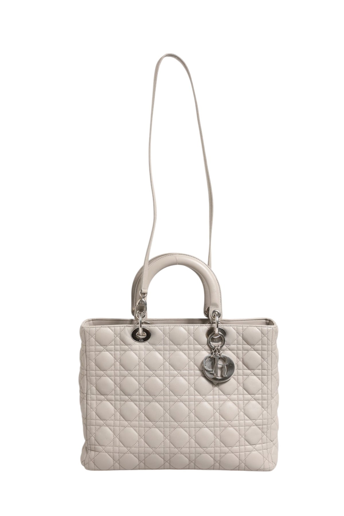 Christian Dior | Lady Dior Large Grey Cannage Lambskin Bag