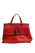 Gucci | Red Leather Bamboo Daily Tote Crossbody Bag