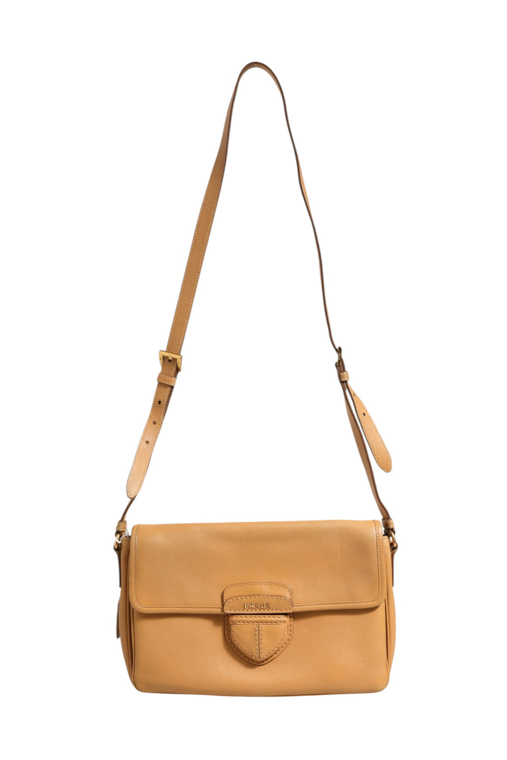 Prada | Sidonie Beige Pebble Leather shoulder bag