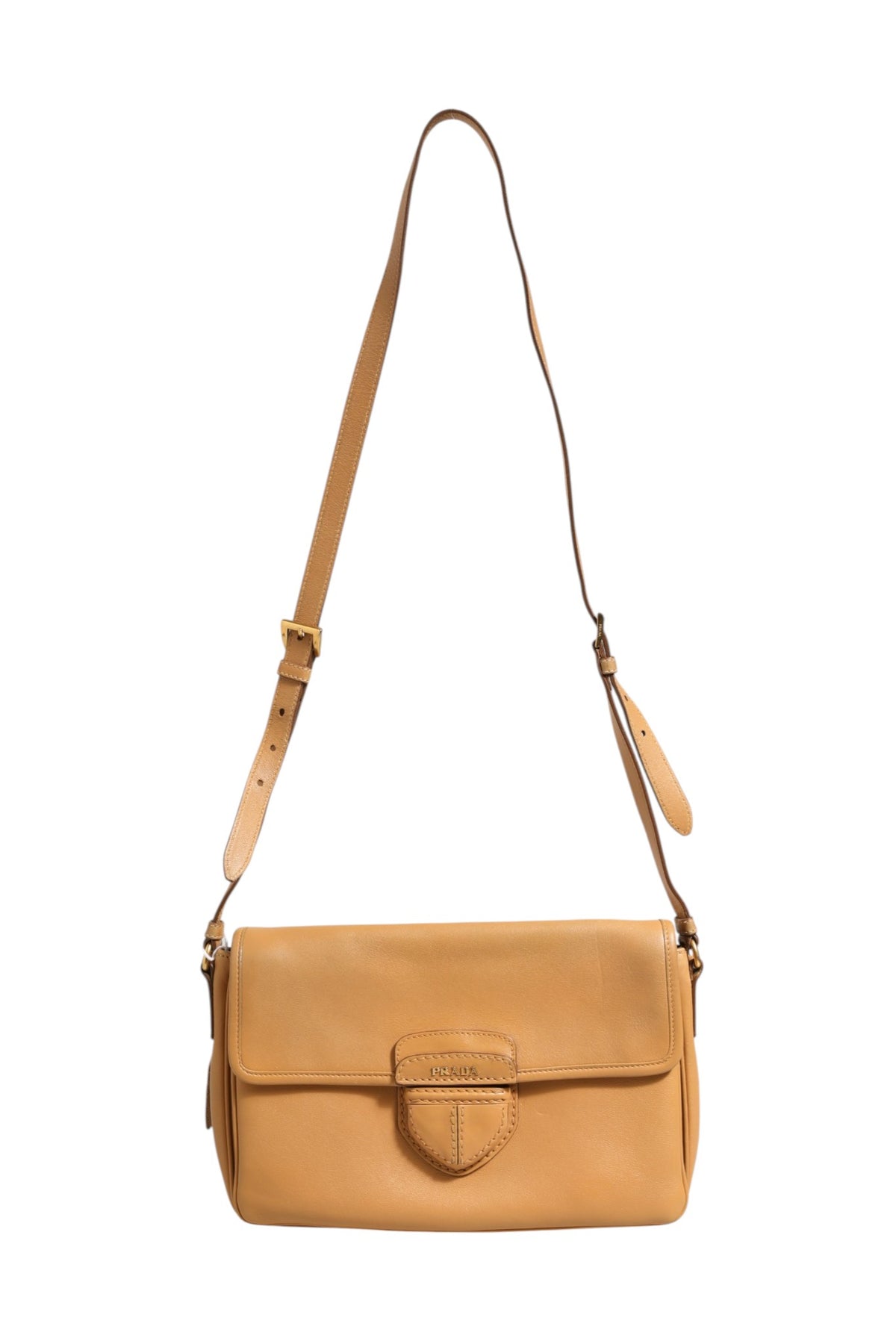 Prada | Sidonie Beige Pebble Leather shoulder bag