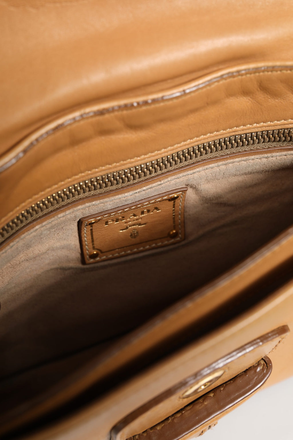 Prada | Sidonie Beige Pebble Leather shoulder bag
