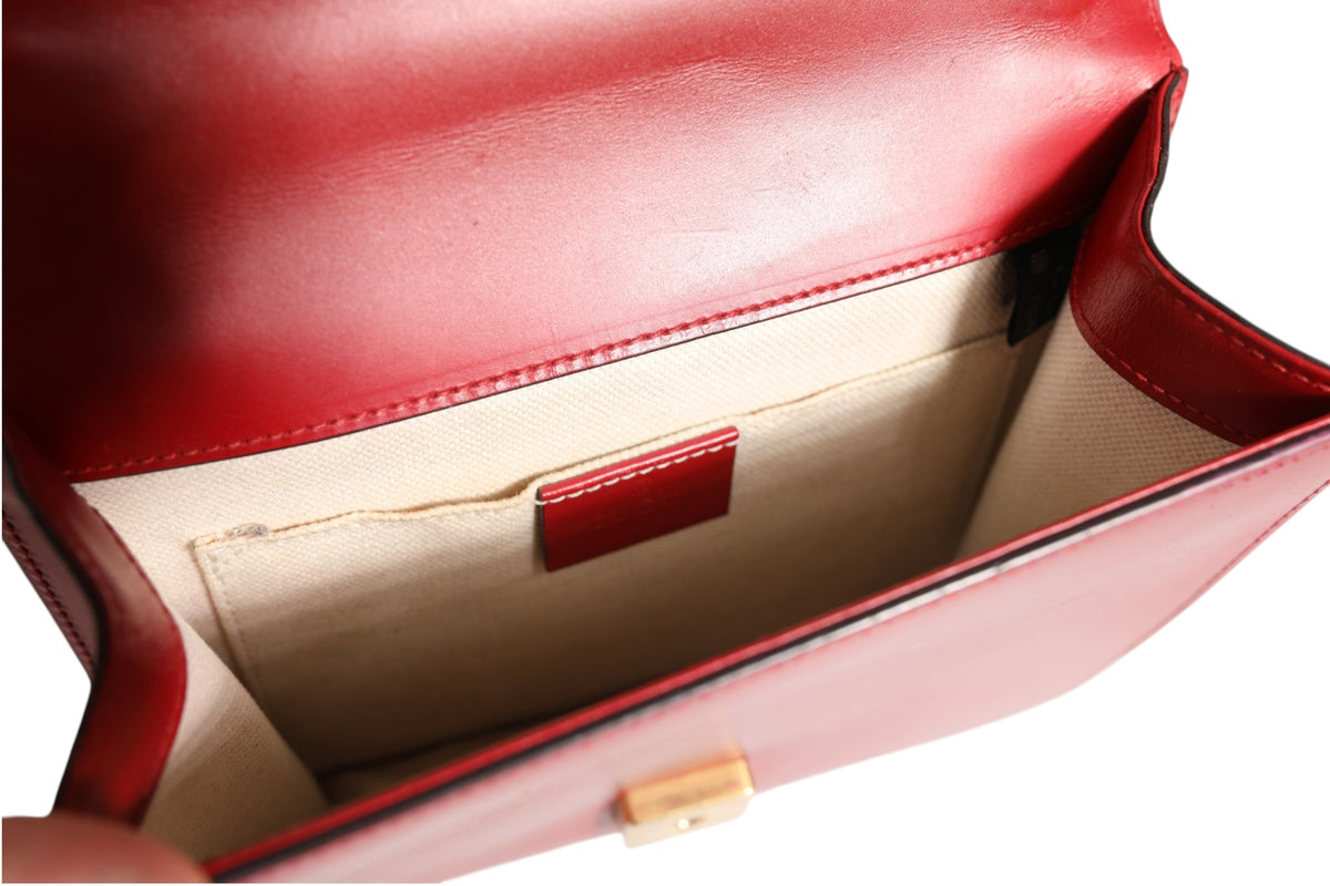 Gucci | Marmont small shoulder bag in Rosso Ancora red leather
