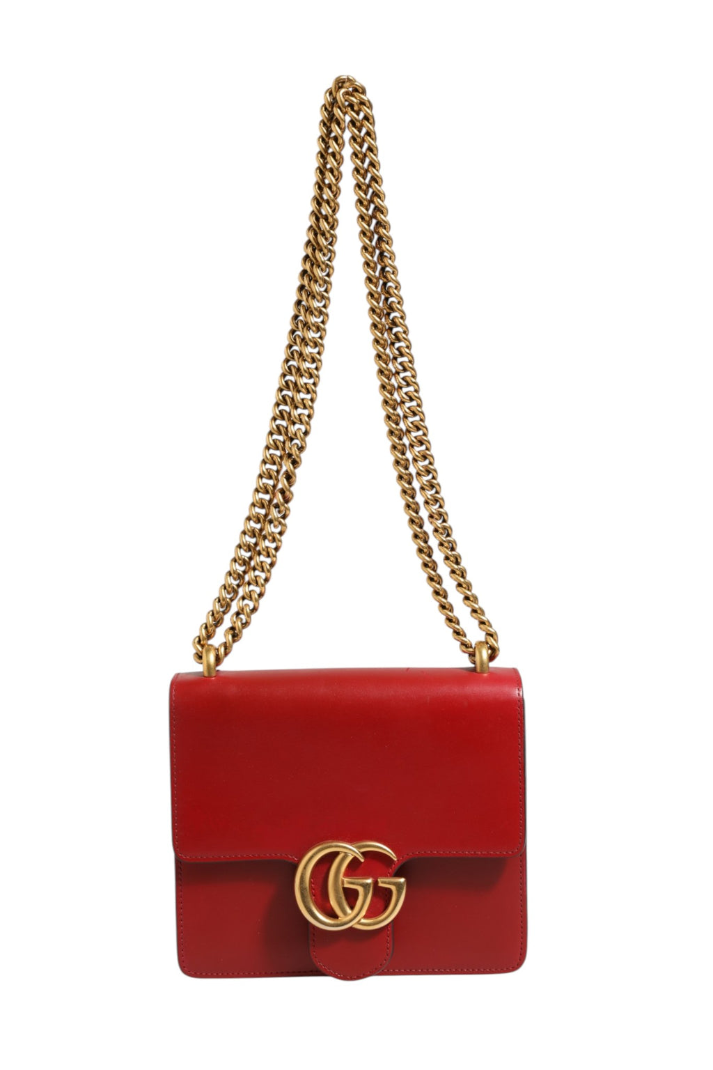 Gucci | Marmont small shoulder bag in Rosso Ancora red leather