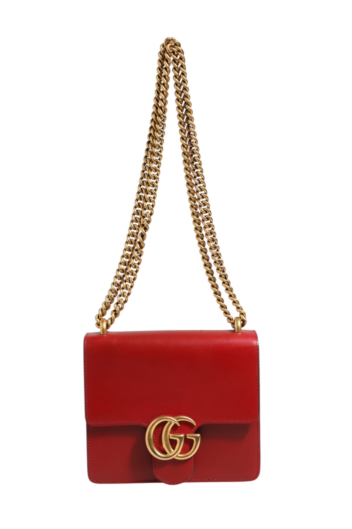 Gucci | Marmont small shoulder bag in Rosso Ancora red leather