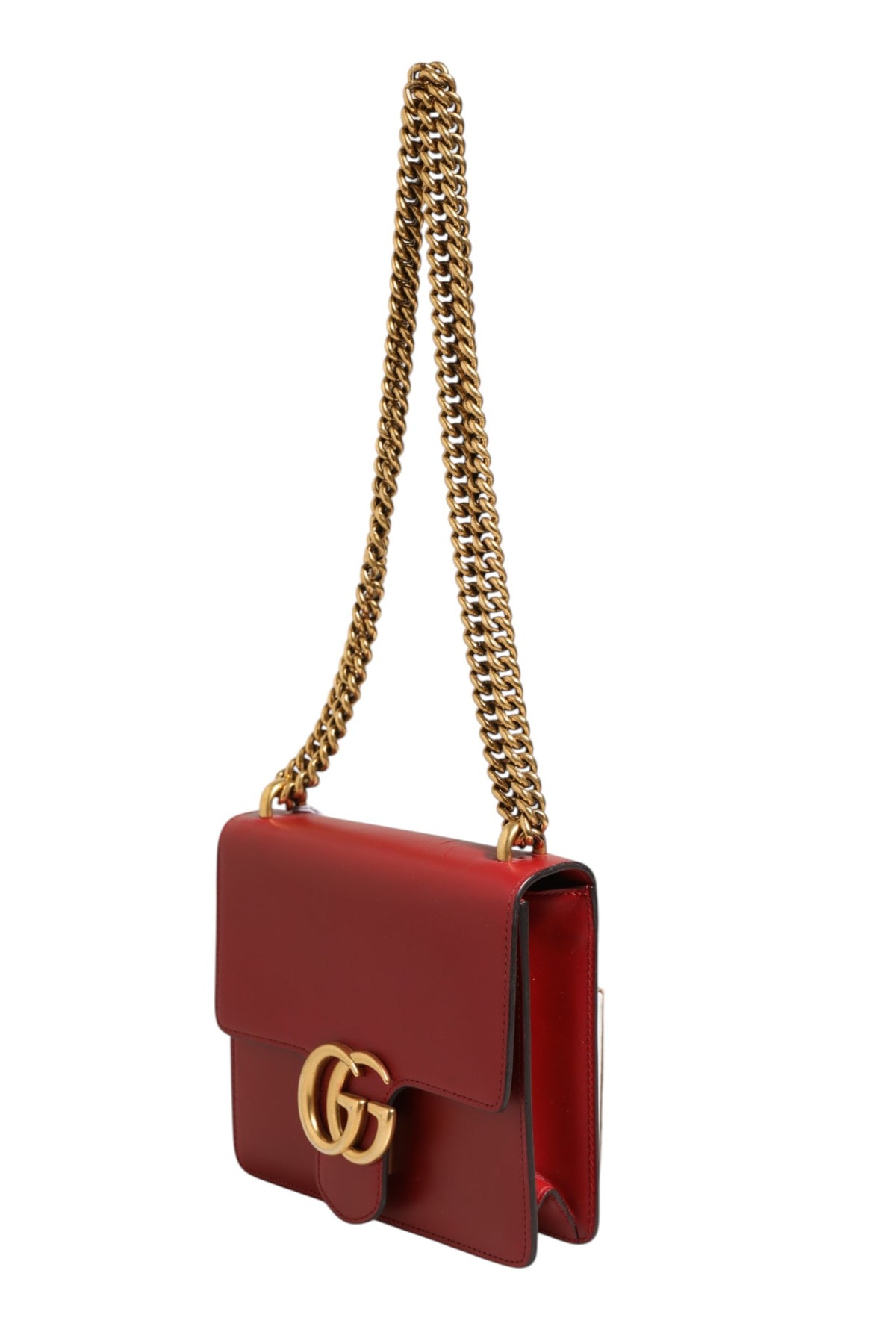 Gucci | Marmont small shoulder bag in Rosso Ancora red leather