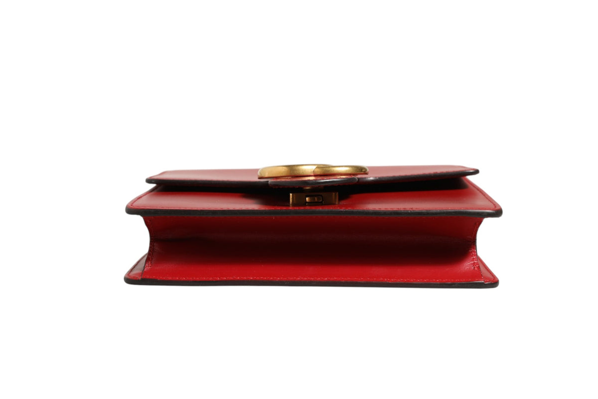 Gucci | Marmont small shoulder bag in Rosso Ancora red leather
