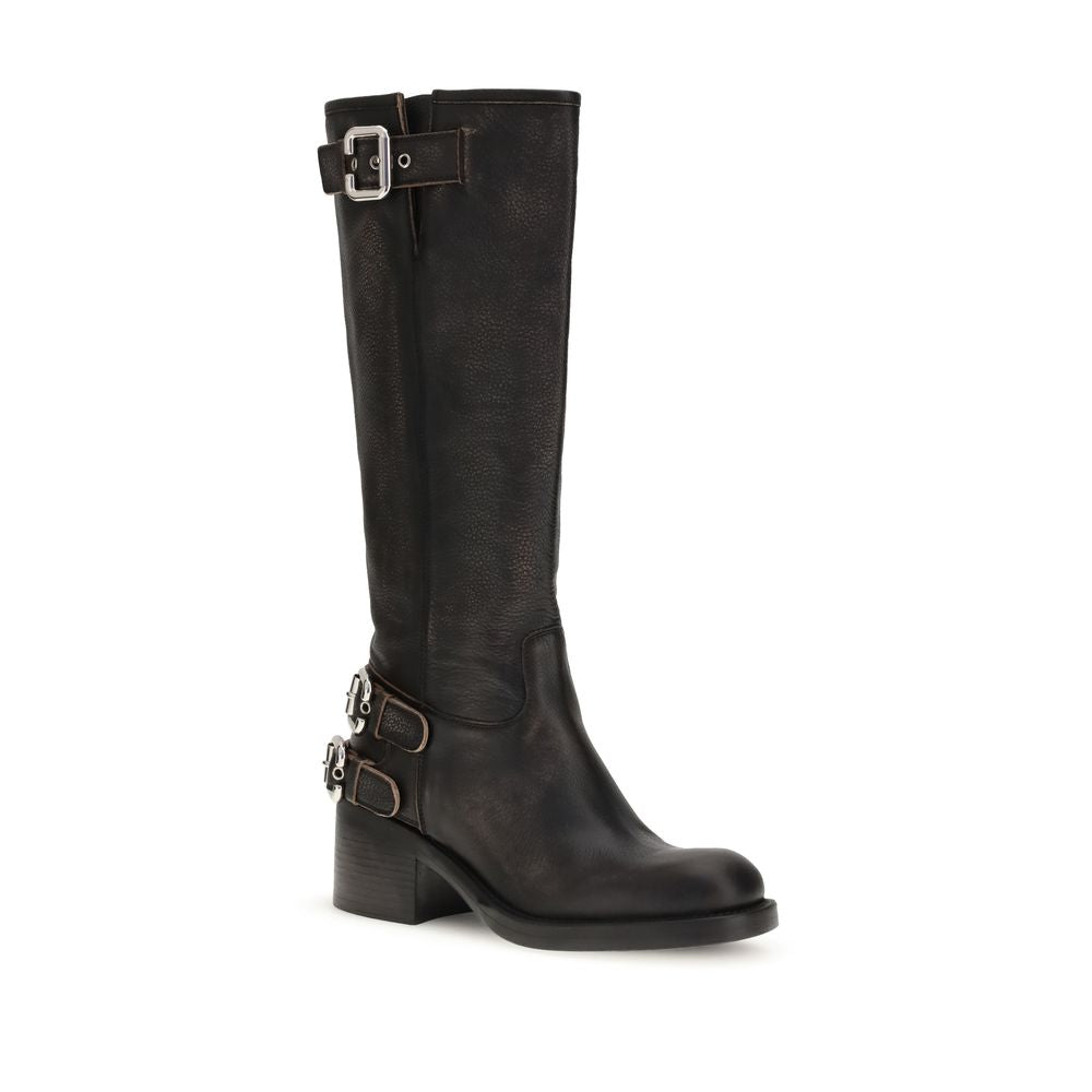 Chloé | Black Calf Leather Bos Taurus Ankle Boots