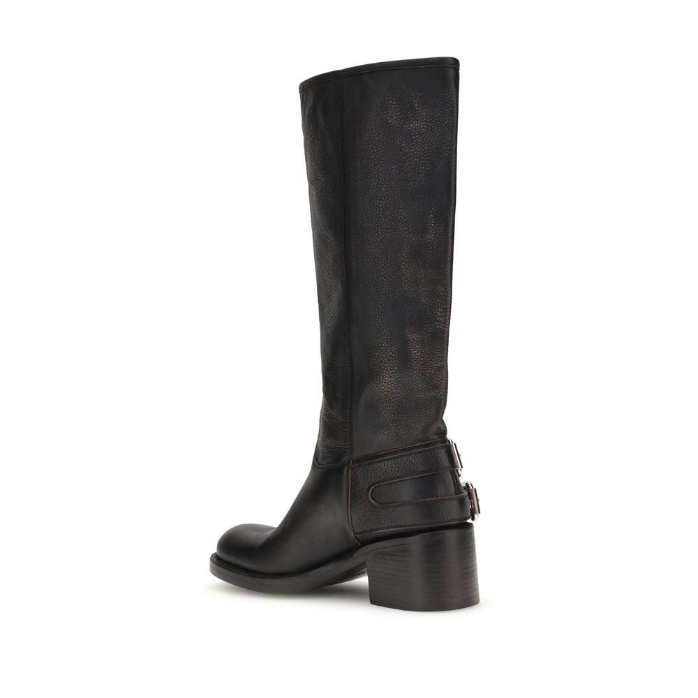 Chloé | Black Calf Leather Bos Taurus Ankle Boots