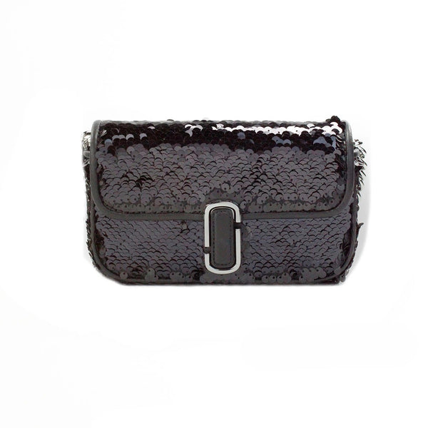 Marc Jacobs | The Mini J Marc Shoulder Bag Black Sequined Crossbody Bag