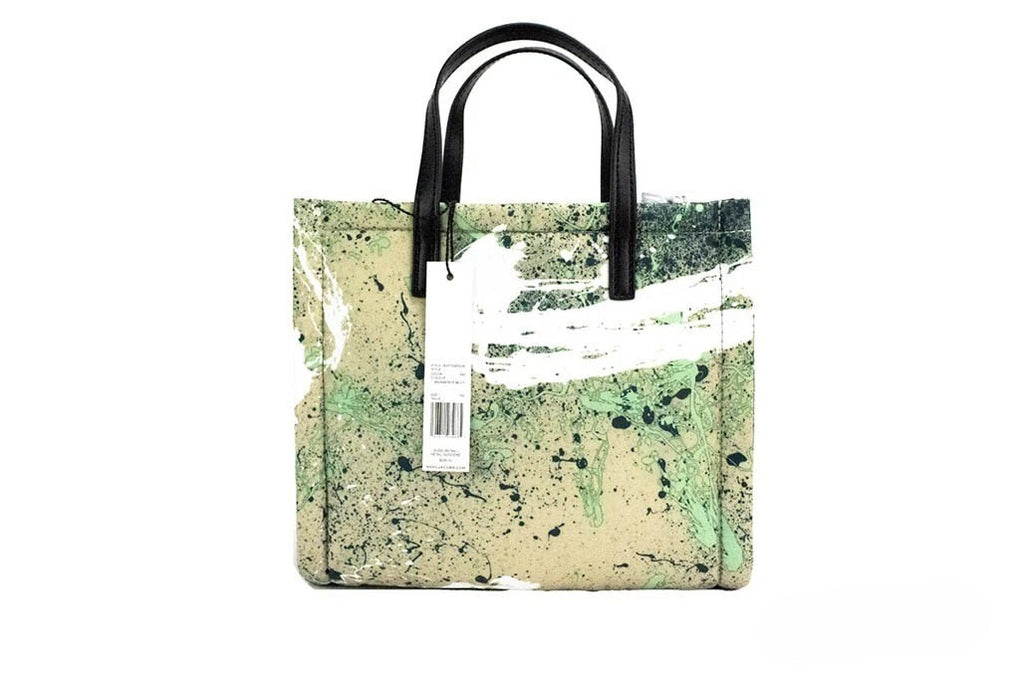 Marc Jacobs | Mini Green Multi Splatter Paint Print Nylon Crossbody Tote Handbag