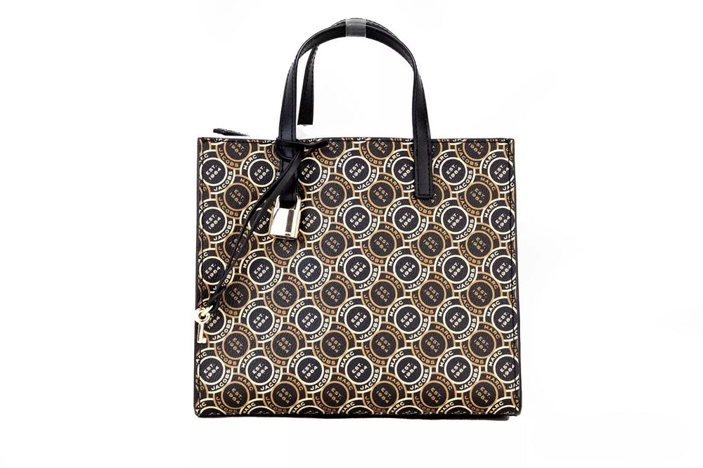 Marc Jacobs | Mini Grind Signet Printed Leather Crossbody Tote Handbag Purse