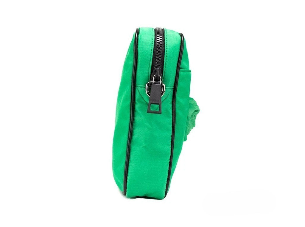 Versace | Small Bright Green Nylon Fabric Medusa Crossbody Messenger Bag Purse