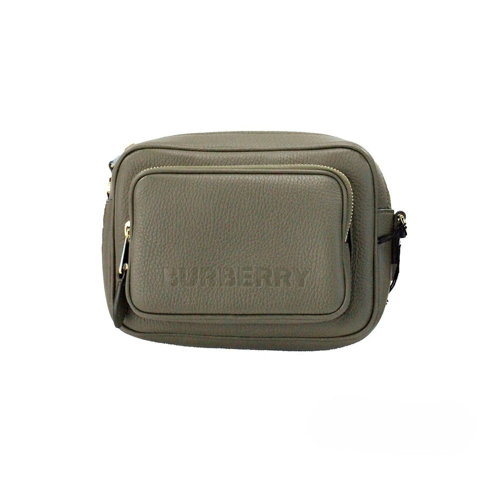 Burberry | Small Branded Dark Fern Green Grainy Leather Camera Crossbody Bag