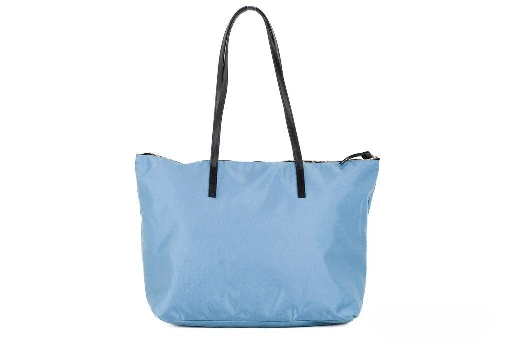 Versace | Portuna Medusa Medium Cornflower Blue Nylon Leather Tote Bag Purse