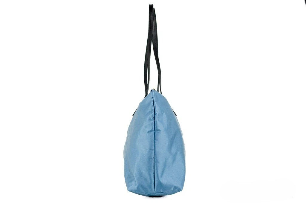 Versace | Portuna Medusa Medium Cornflower Blue Nylon Leather Tote Bag Purse