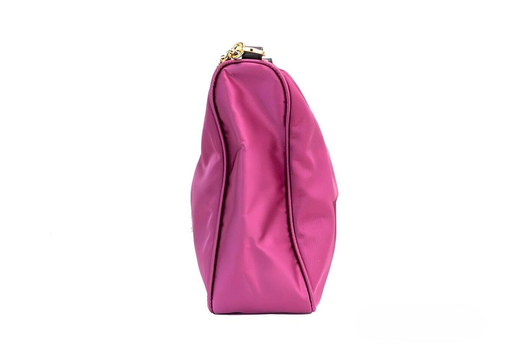 Versace | Small Dahlia Nylon Fabric Medusa Pendant Crossbody Shoulder Purse Bag