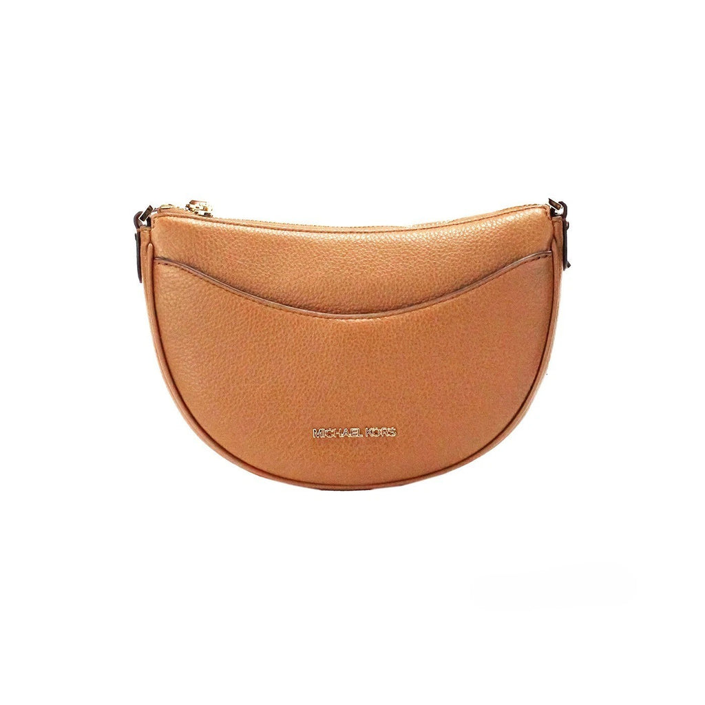 Michael Kors | Dover Small Luggage Pebbled Leather Half Moon Crossbody Bag Purse