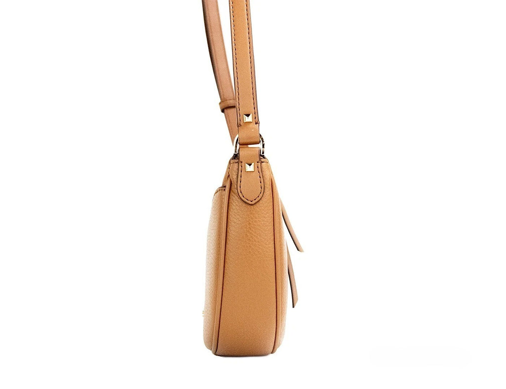 Michael Kors | Dover Small Luggage Pebbled Leather Half Moon Crossbody Bag Purse