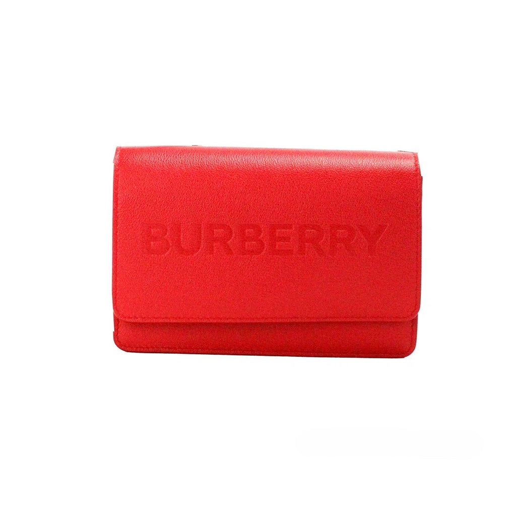 Burberry | Hampshire Small Red Embossed Logo Smooth Leather Crossbody Bag