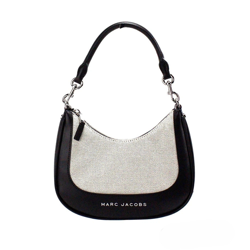 Marc Jacobs | Natural Black Canvas Leather Hobo Shoulder Handbag Purse