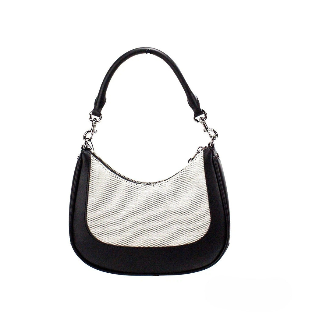 Marc Jacobs | Natural Black Canvas Leather Hobo Shoulder Handbag Purse