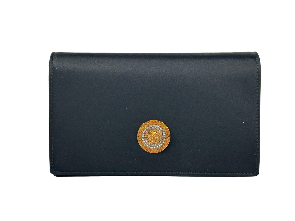 Versace | Mini Chain Black Crossbody Wallet Bag