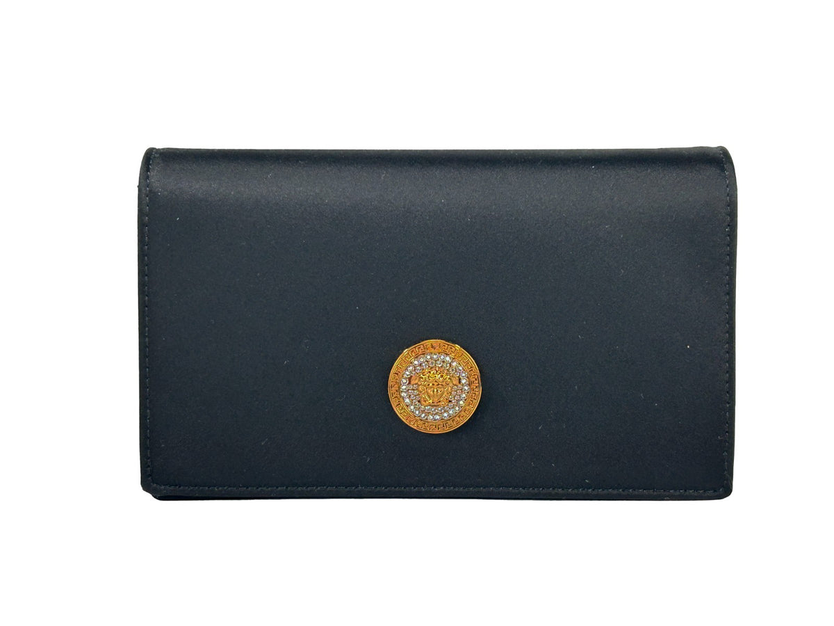 Versace | Mini Chain Black Crossbody Wallet Bag