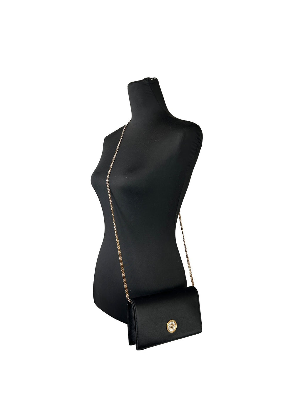 Versace | Mini Chain Black Crossbody Wallet Bag