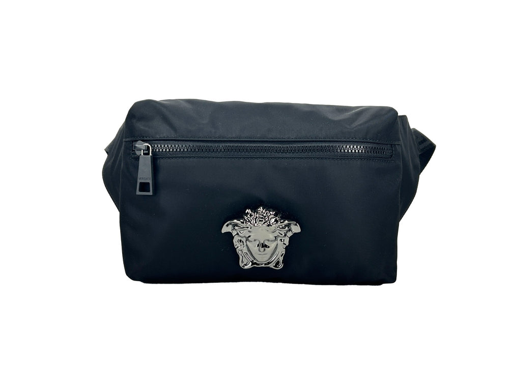 Versace | Medusa Black Nylon Belt Bag Waist Fanny Pack Purse