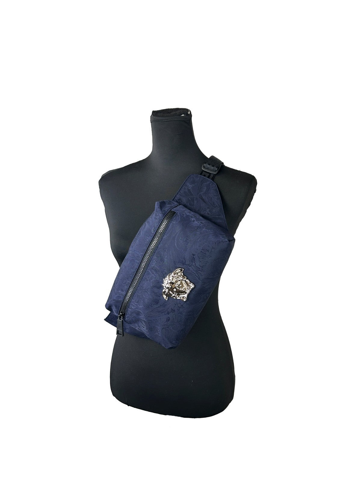 Versace | Medusa Navy Nylon Belt Bag Waist Fanny Pack Purse