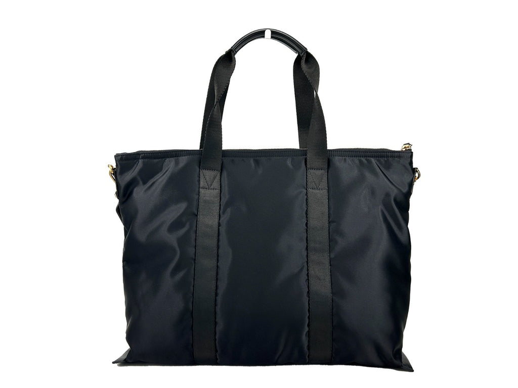 Versace | Black Nylon Fabric La Medusa Shoulder Tote Bag