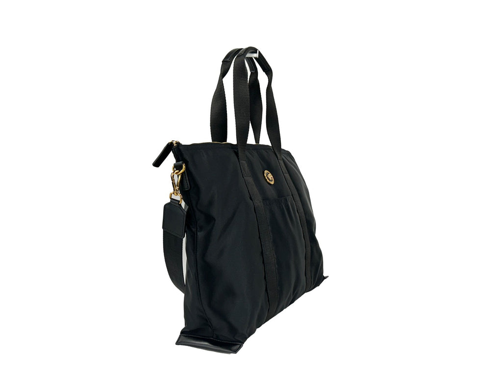 Versace | Black Nylon Fabric La Medusa Shoulder Tote Bag