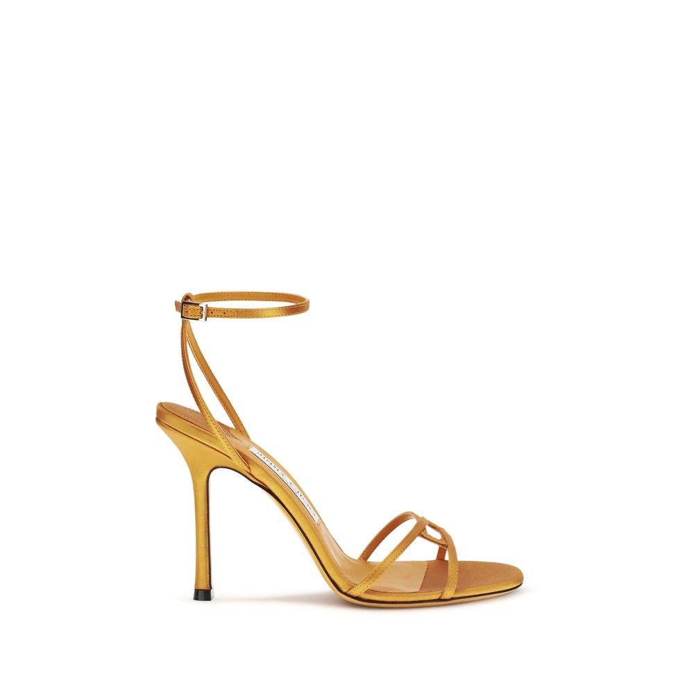 Jimmy Choo | Orange Silk Stiletto Heel Sandals