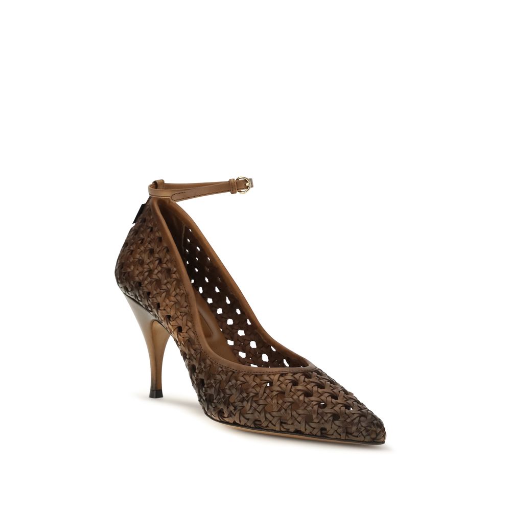 Miu Miu | Beige Calf Leather Bos Taurus High Heel Pumps
