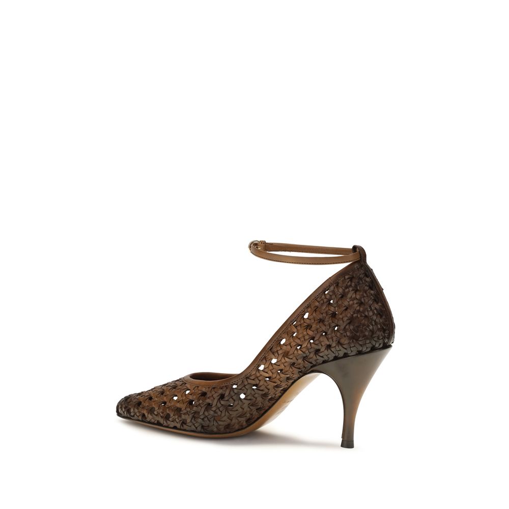 Miu Miu | Beige Calf Leather Bos Taurus High Heel Pumps